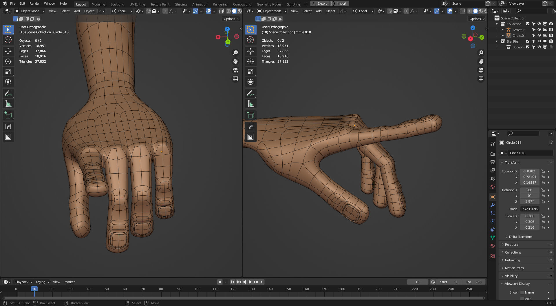Rigged Arm and Hand - Blender 3D model_12