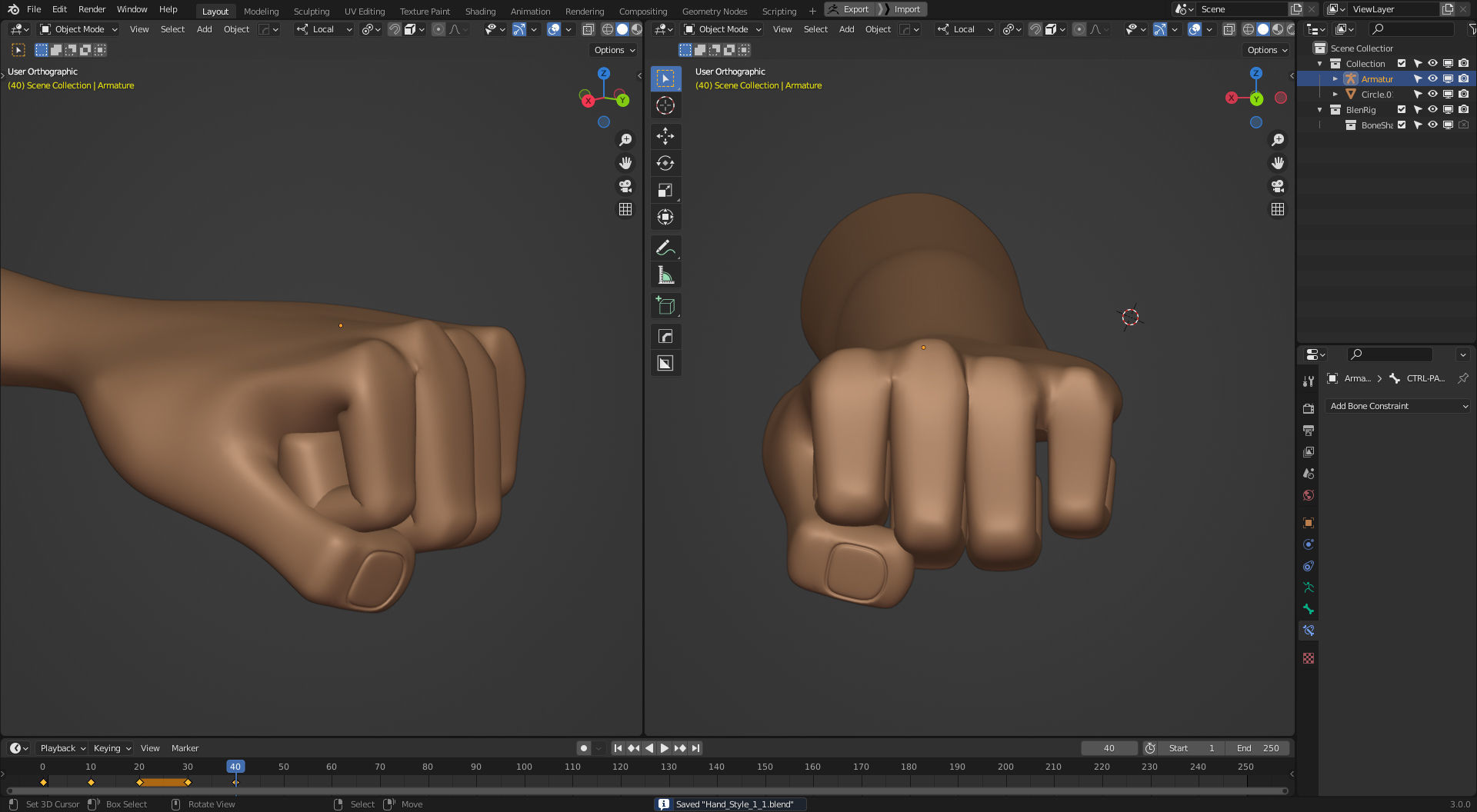 Rigged Arm and Hand - Blender 3D model_5