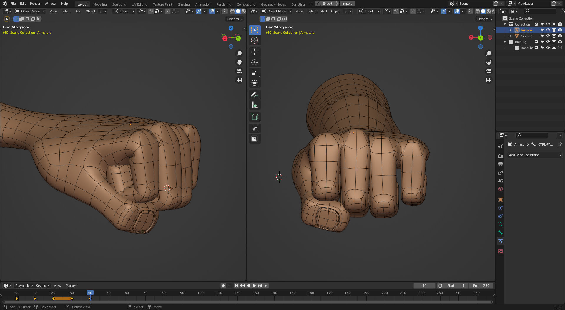 Rigged Arm and Hand - Blender 3D model_6