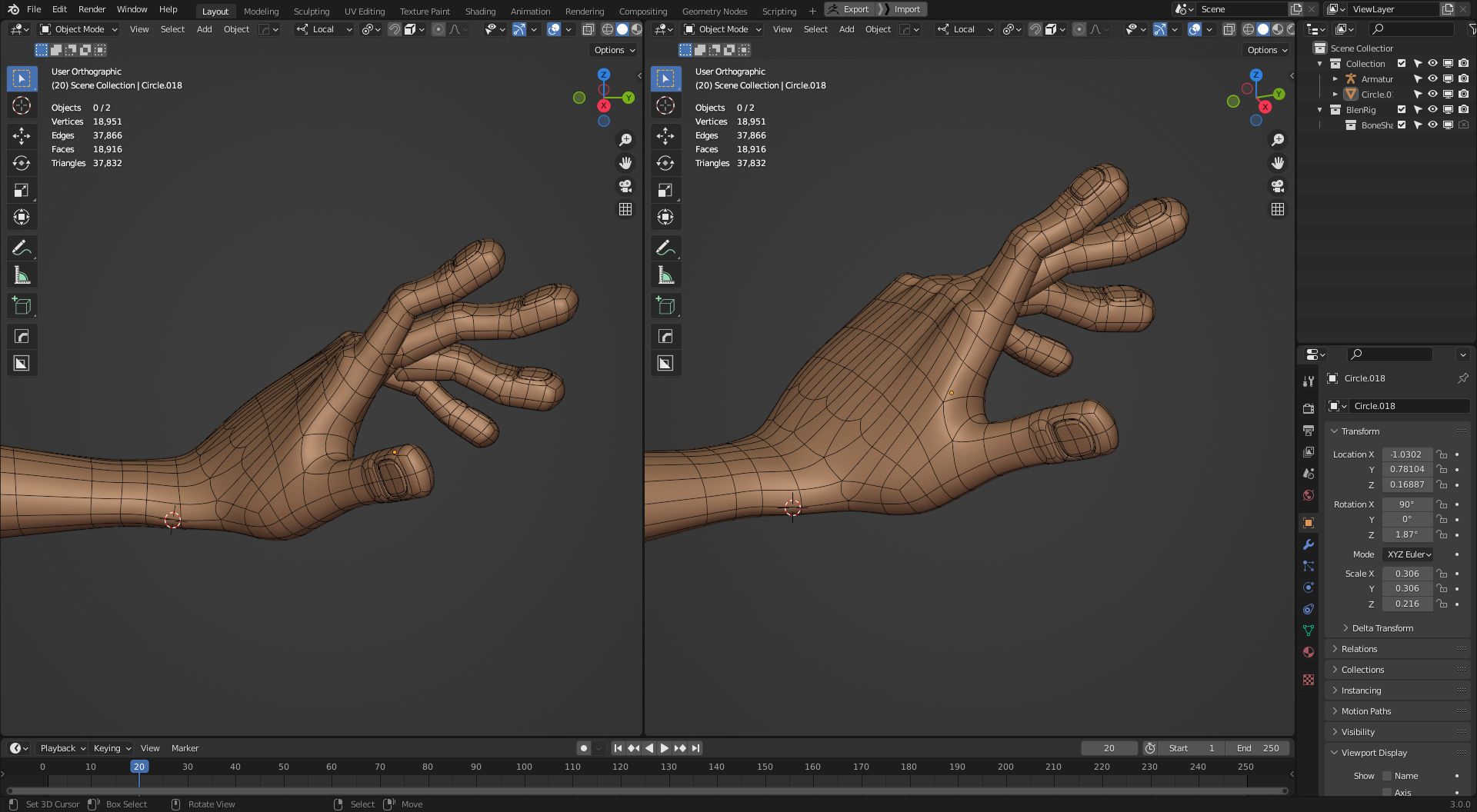 Rigged Arm and Hand - Blender 3D model_10
