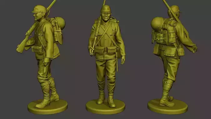 Japanese soldier ww2 Walk4 J1 3D print model