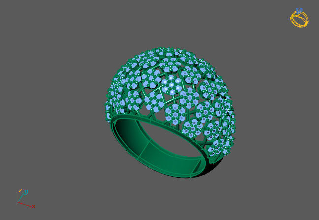 Women Ring With Stone 3DM Mix Print Model 3D print model_2