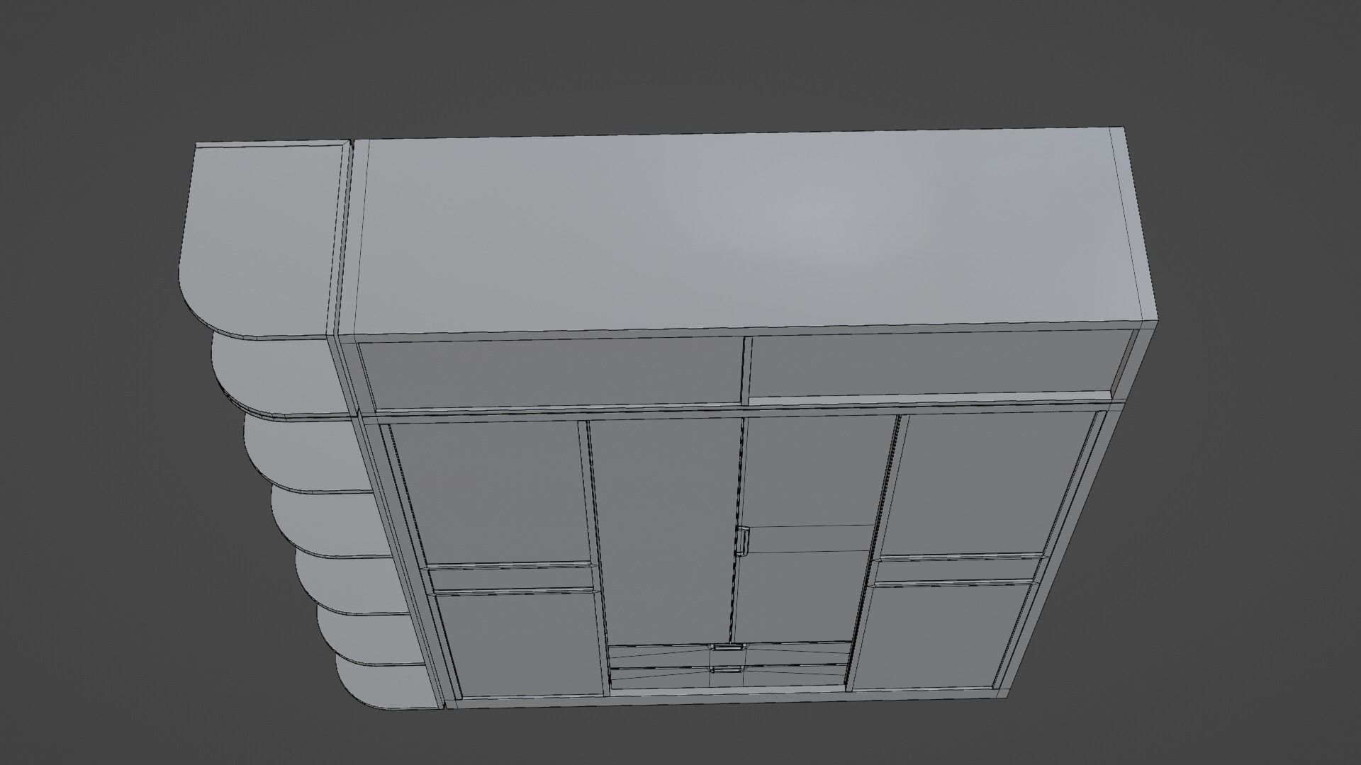 Scandinavian Modern Wardrobe Low-poly 3D model_29