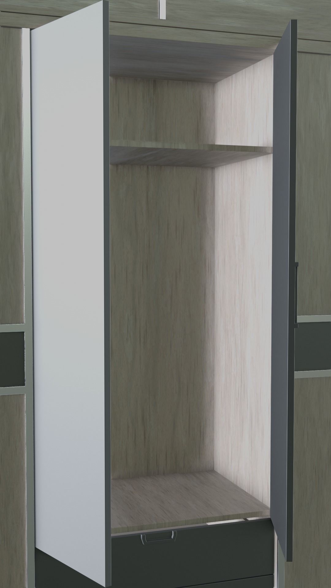 Scandinavian Modern Wardrobe Low-poly 3D model_22