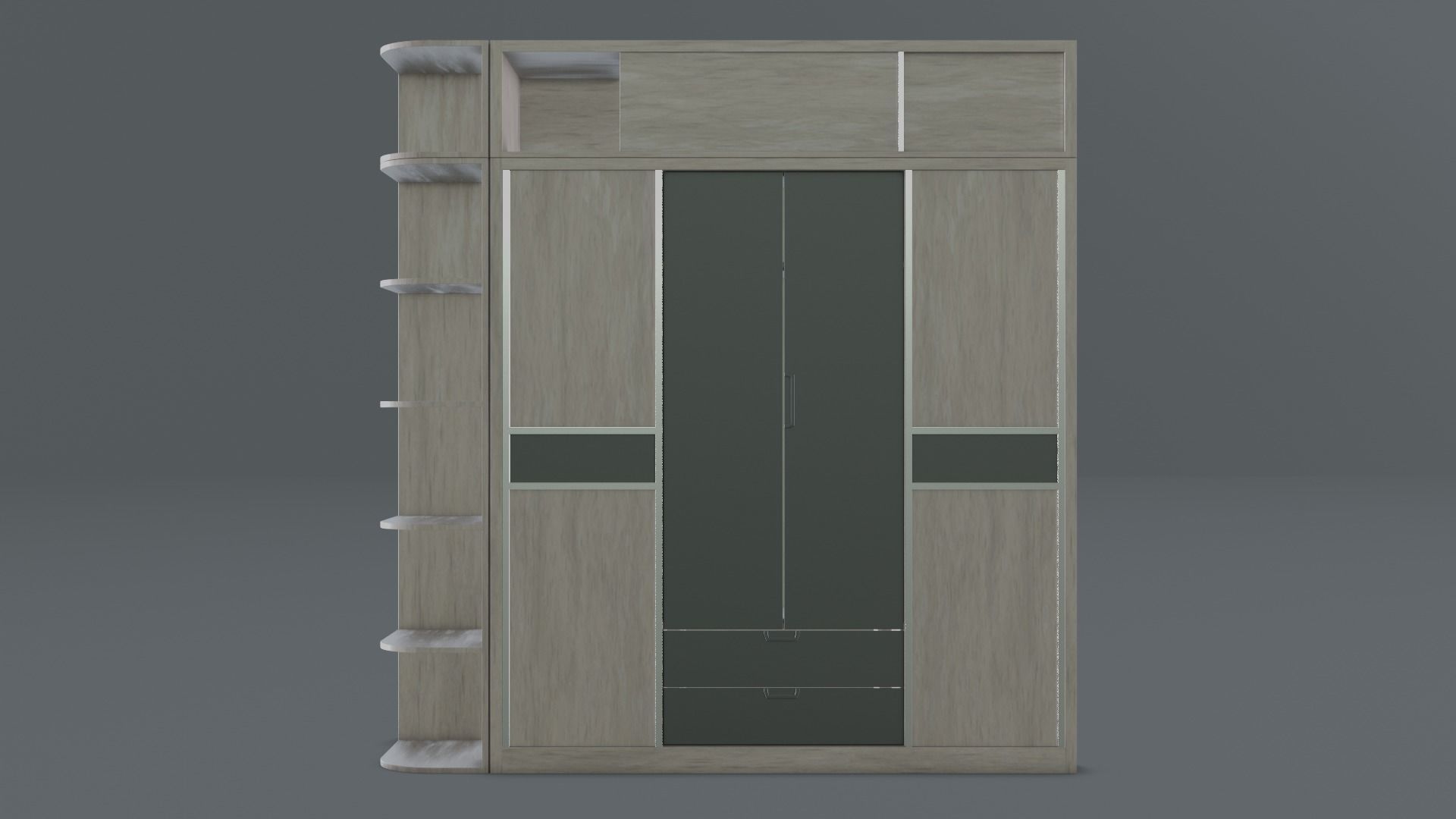 Scandinavian Modern Wardrobe Low-poly 3D model_14