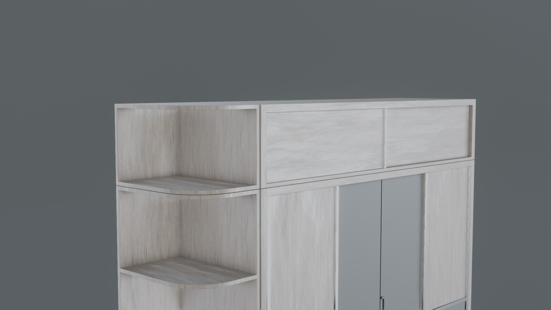 Scandinavian Modern Wardrobe Low-poly 3D model_8