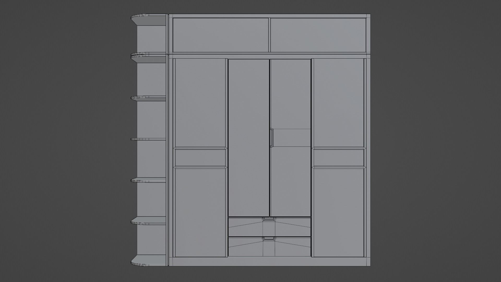 Scandinavian Modern Wardrobe Low-poly 3D model_30