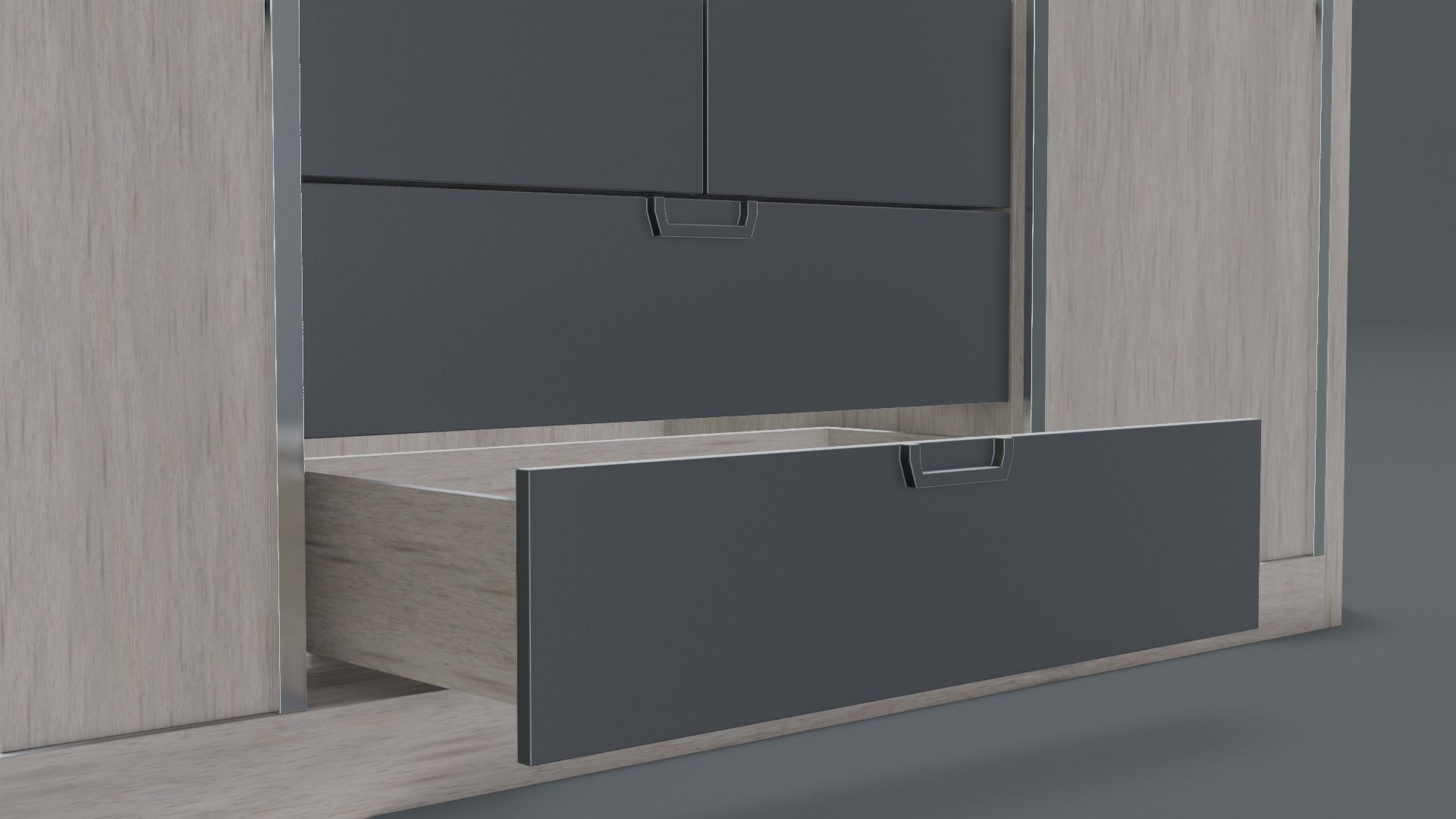 Scandinavian Modern Wardrobe Low-poly 3D model_21