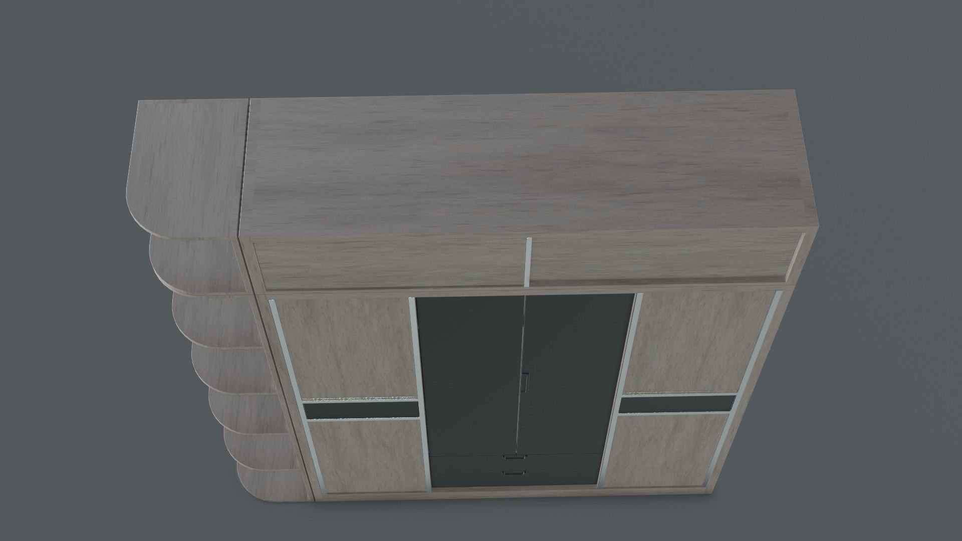 Scandinavian Modern Wardrobe Low-poly 3D model_7