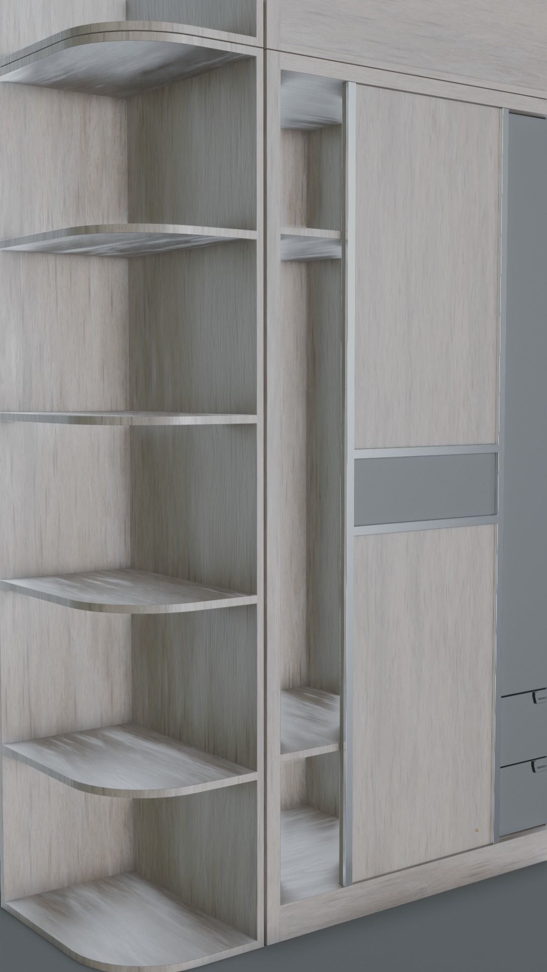 Scandinavian Modern Wardrobe Low-poly 3D model_23