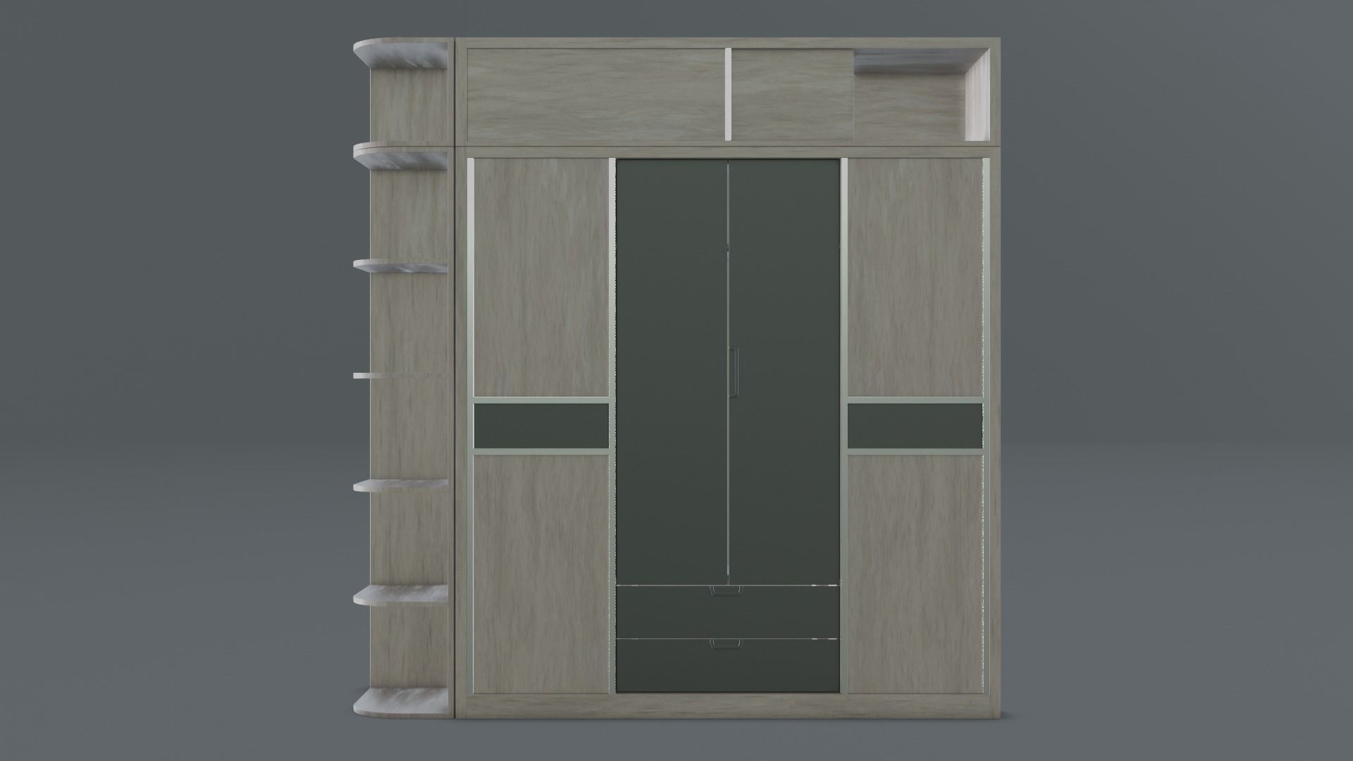 Scandinavian Modern Wardrobe Low-poly 3D model_15