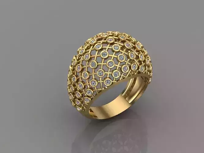 Women Ring With Stone 3DM Mix Print Model