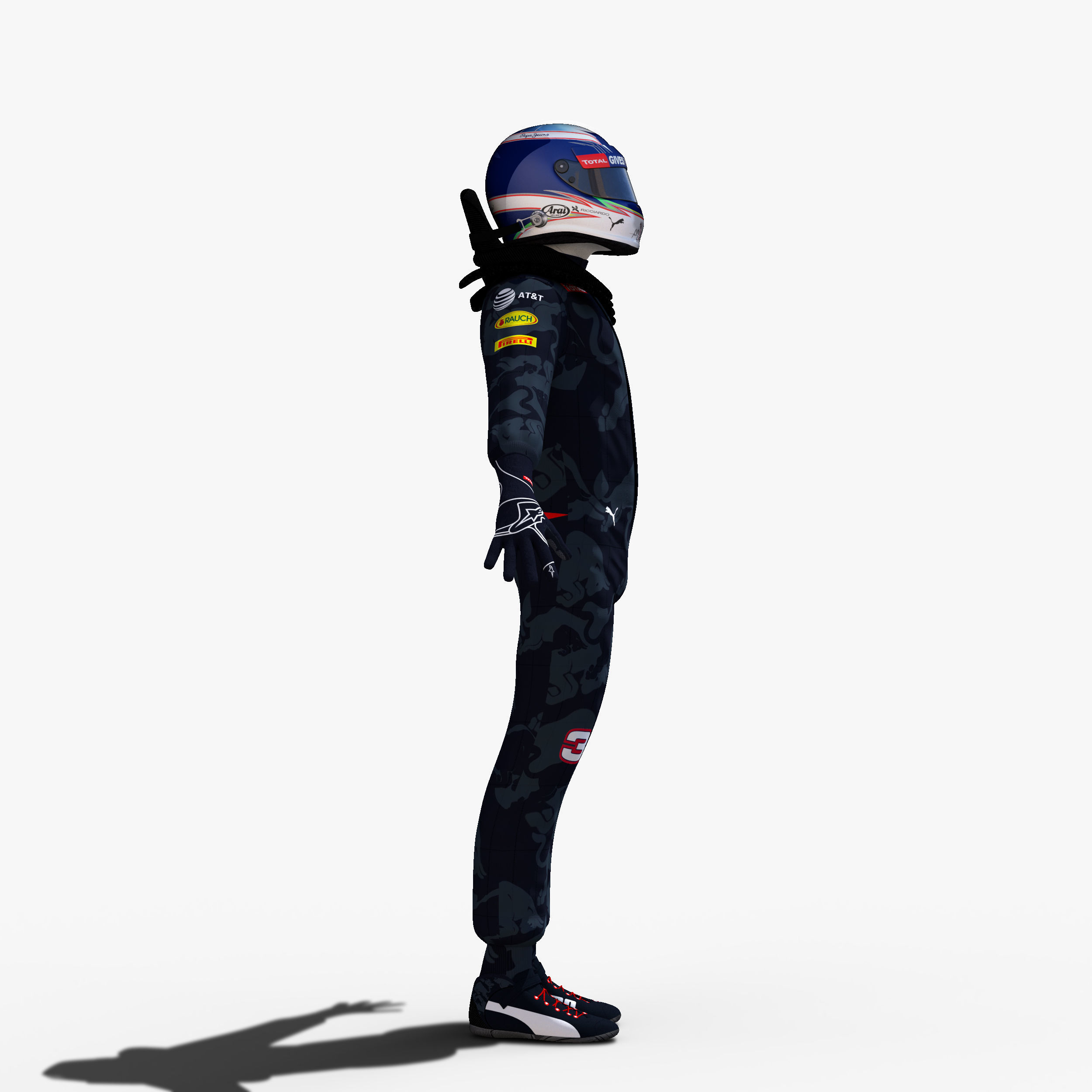 Daniel Ricciardo 2016 Low-poly 3D model_5