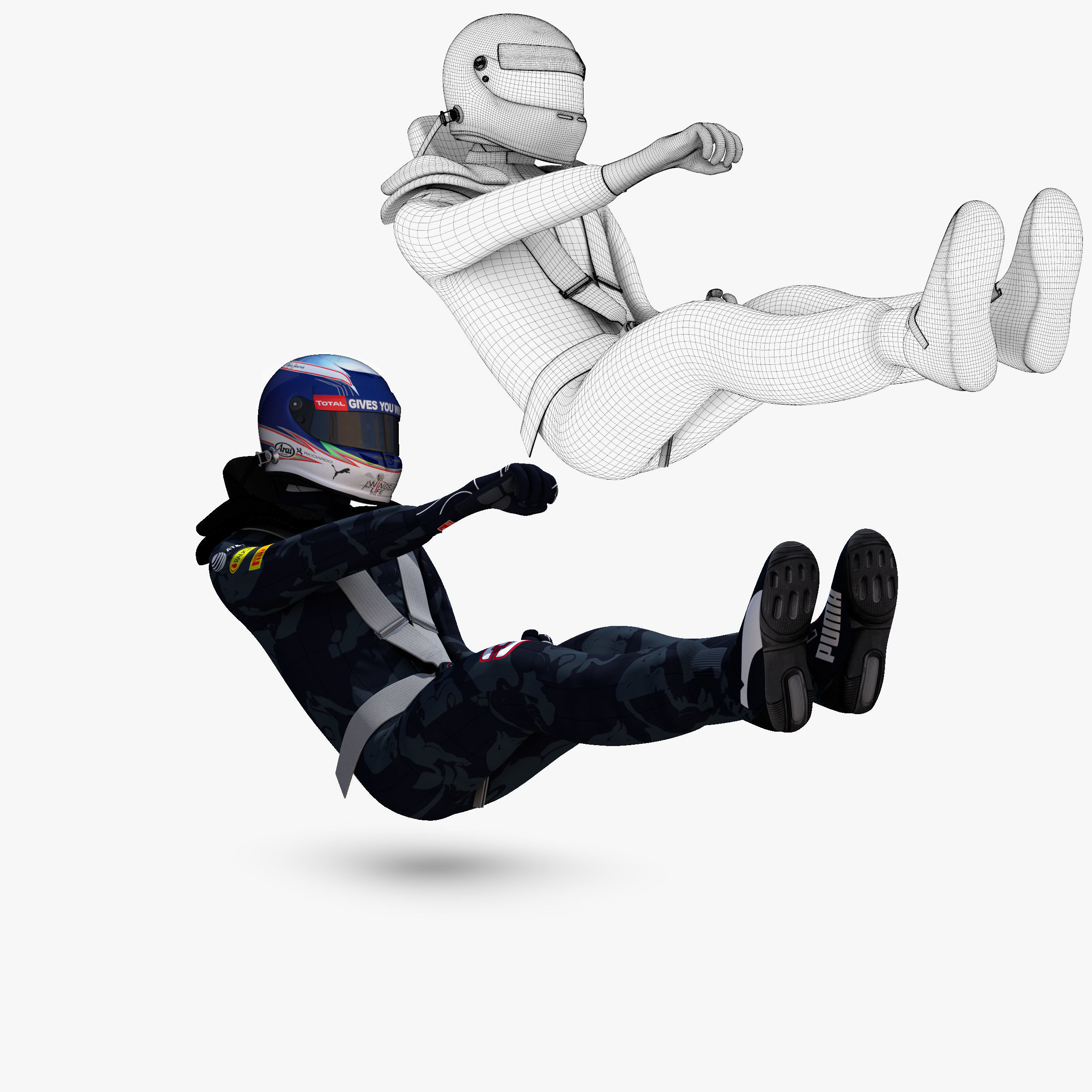 Daniel Ricciardo 2016 Low-poly 3D model_4