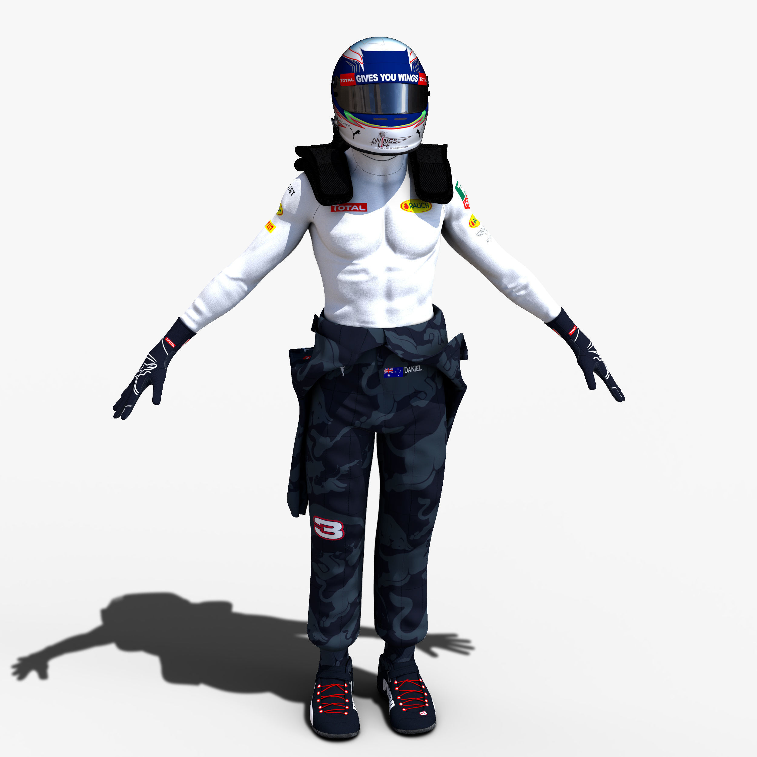 Daniel Ricciardo 2016 Low-poly 3D model_1