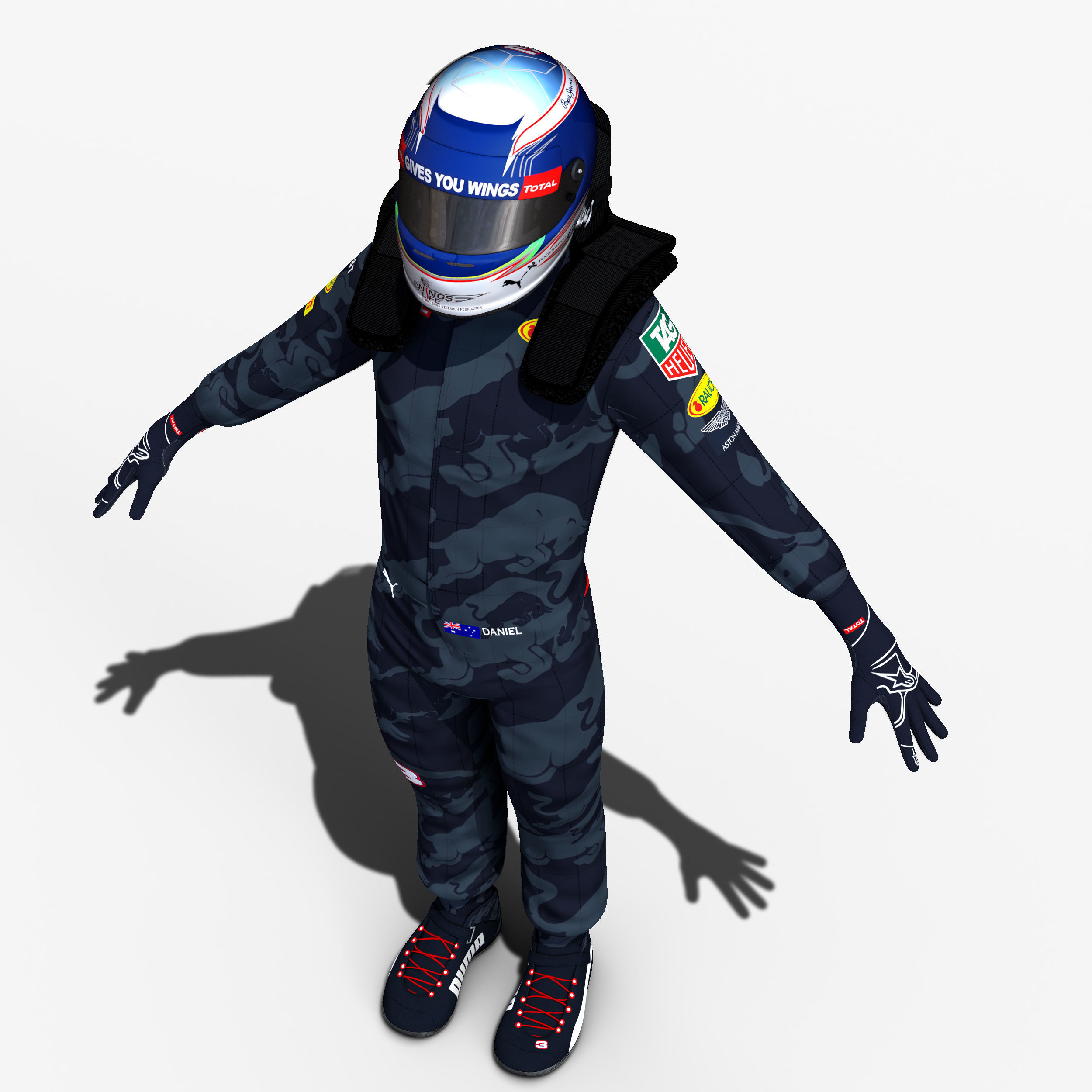 Daniel Ricciardo 2016 Low-poly 3D model_7