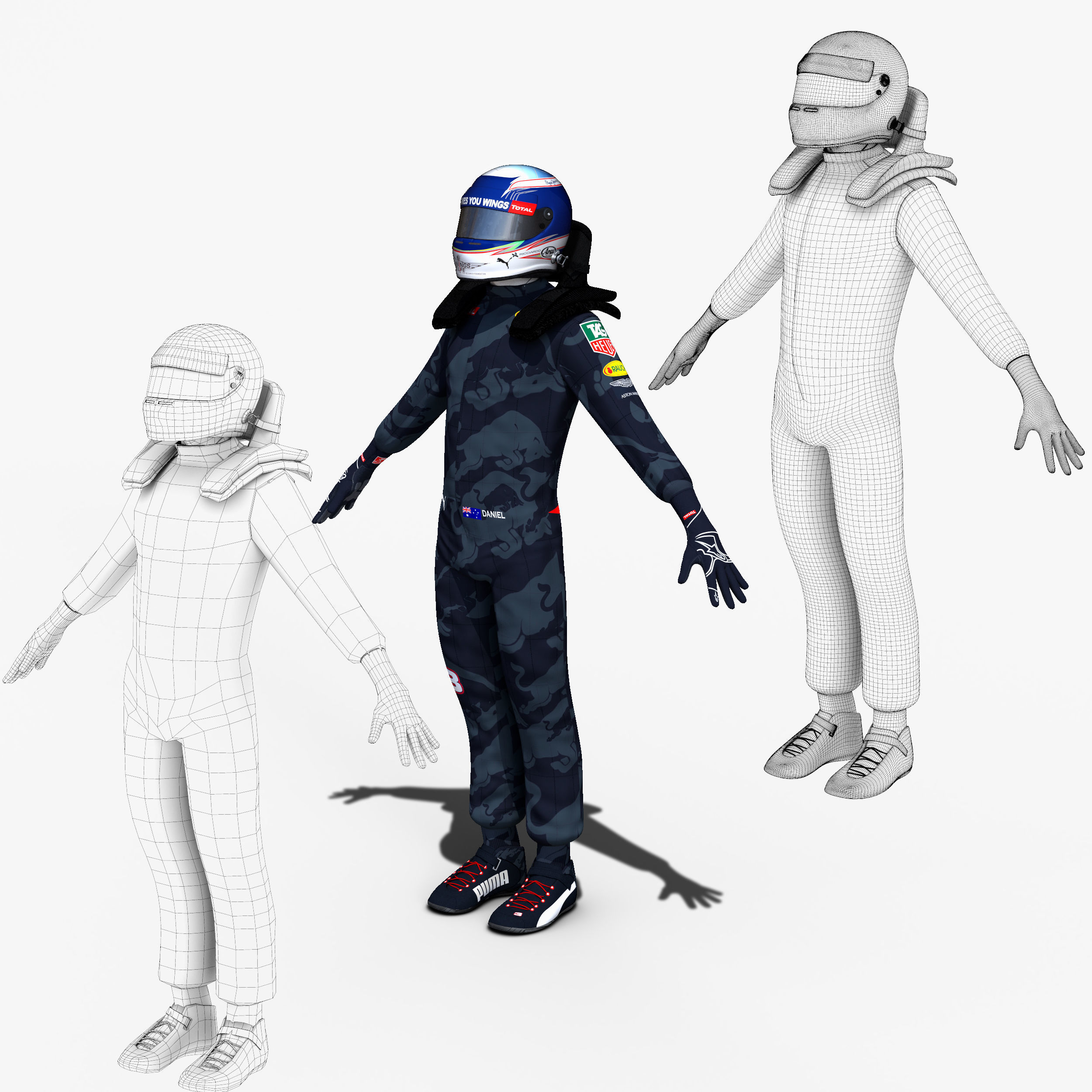 Daniel Ricciardo 2016 Low-poly 3D model_9