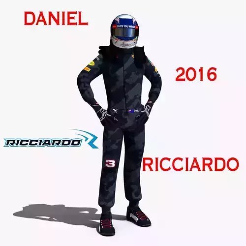 Daniel Ricciardo 2016 Low-poly 3D model