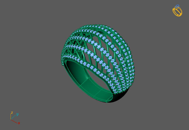 Women Ring With Stone 3DM Mix Print Model 3D print model_2