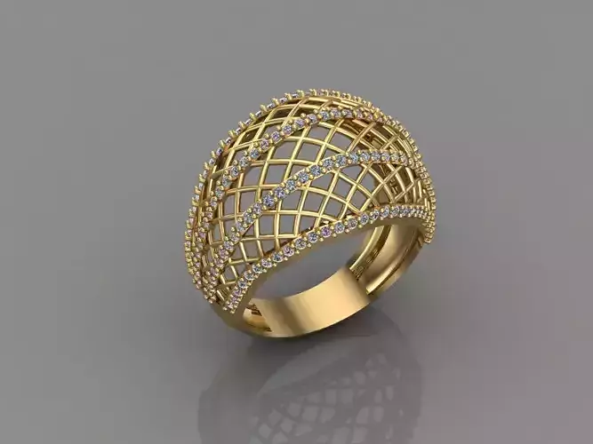 Women Ring With Stone 3DM Mix Print Model