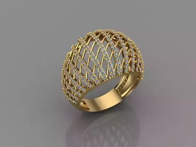 Women Ring With Stone 3DM Mix Print Model