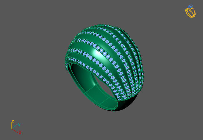 Women Ring With Stone 3DM Mix Print Model 3D print model_2