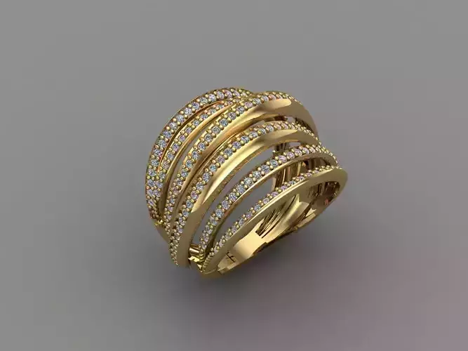 Women Ring With Stone 3DM Mix Print Model