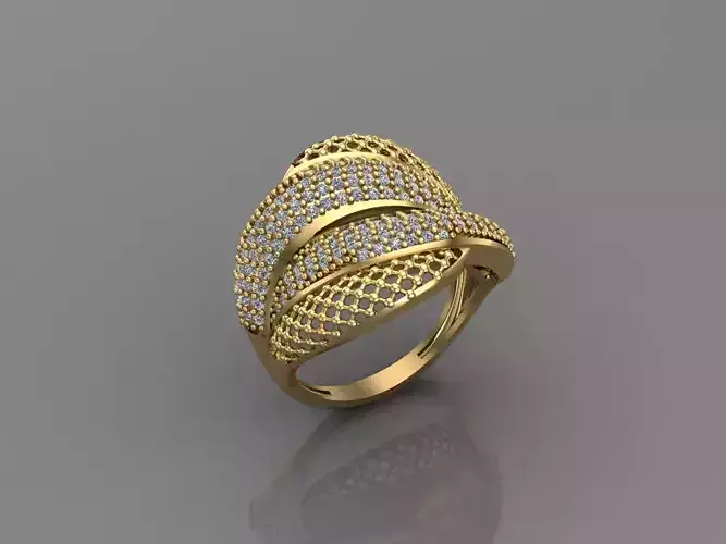 Women Ring With Stone 3DM Mix Print Model