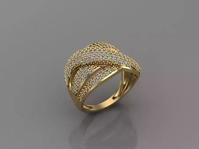 Women Ring With Stone 3DM Mix Print Model