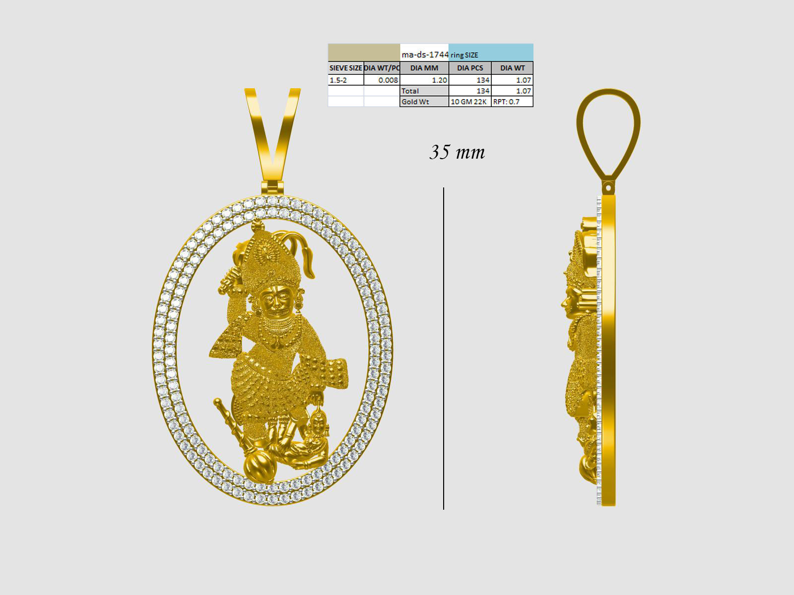 hanumanji sarangpur 3D print model_4