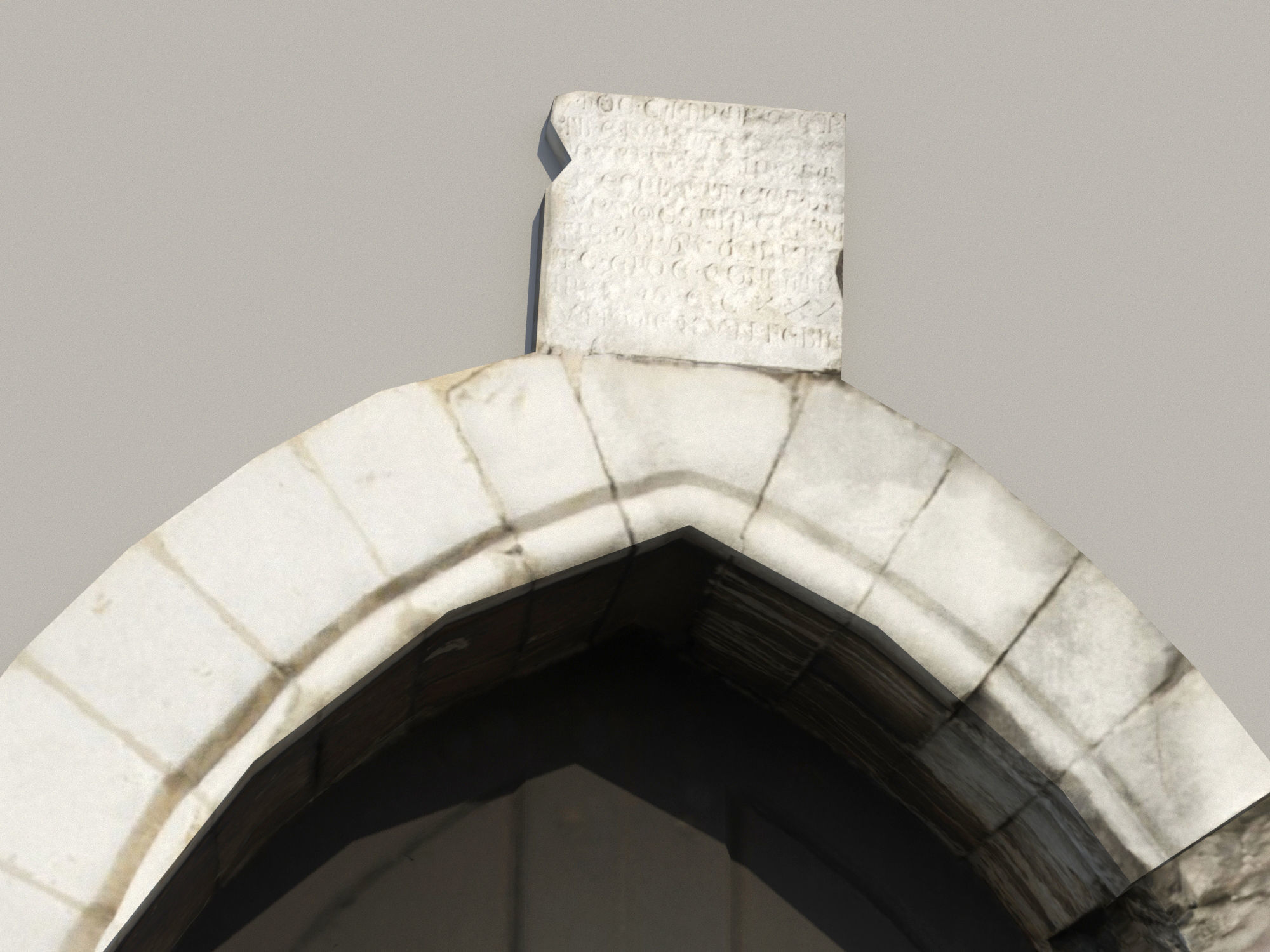 Ancient door Low-poly 3D model_9