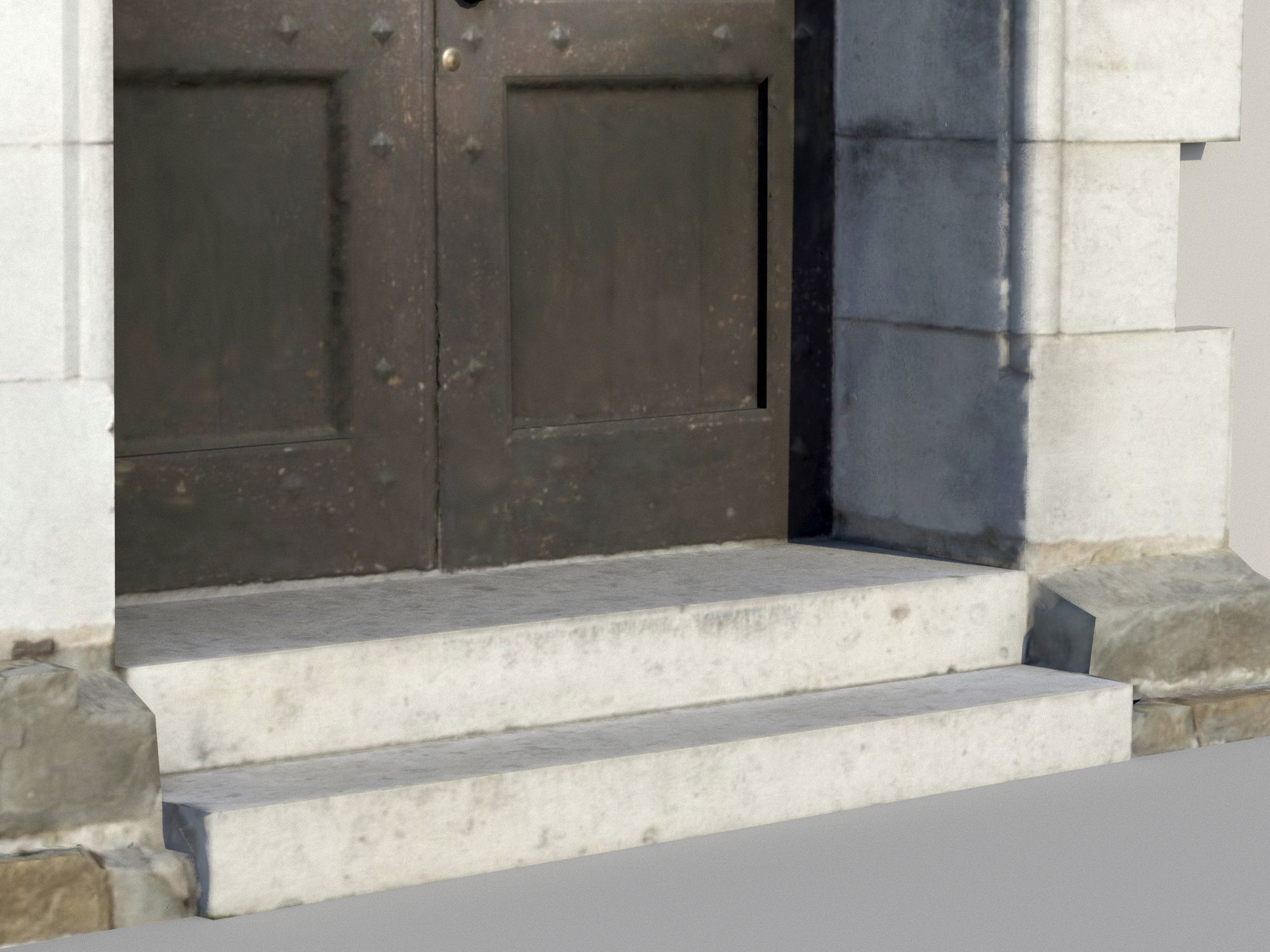 Ancient door Low-poly 3D model_11