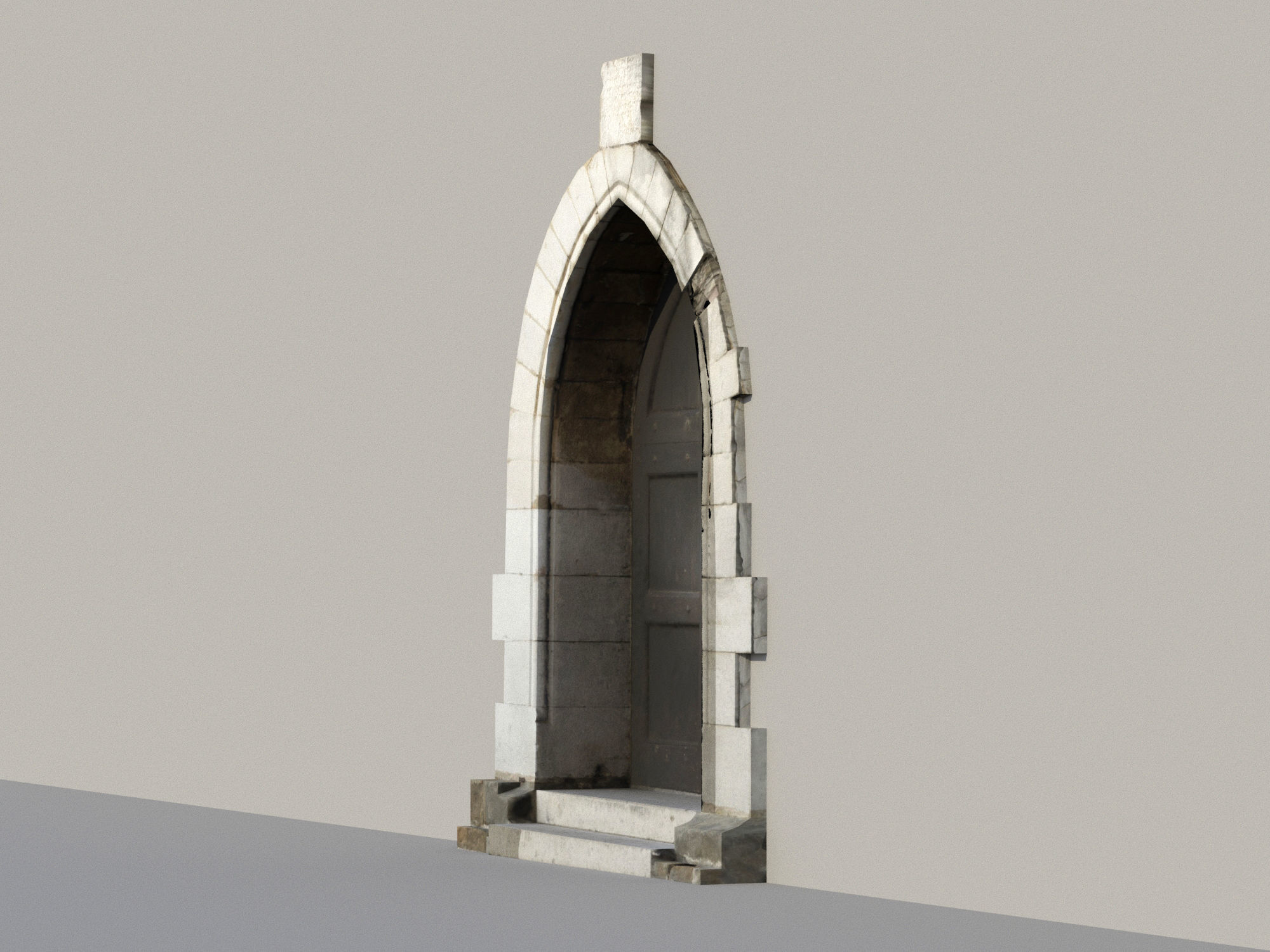 Ancient door Low-poly 3D model_4
