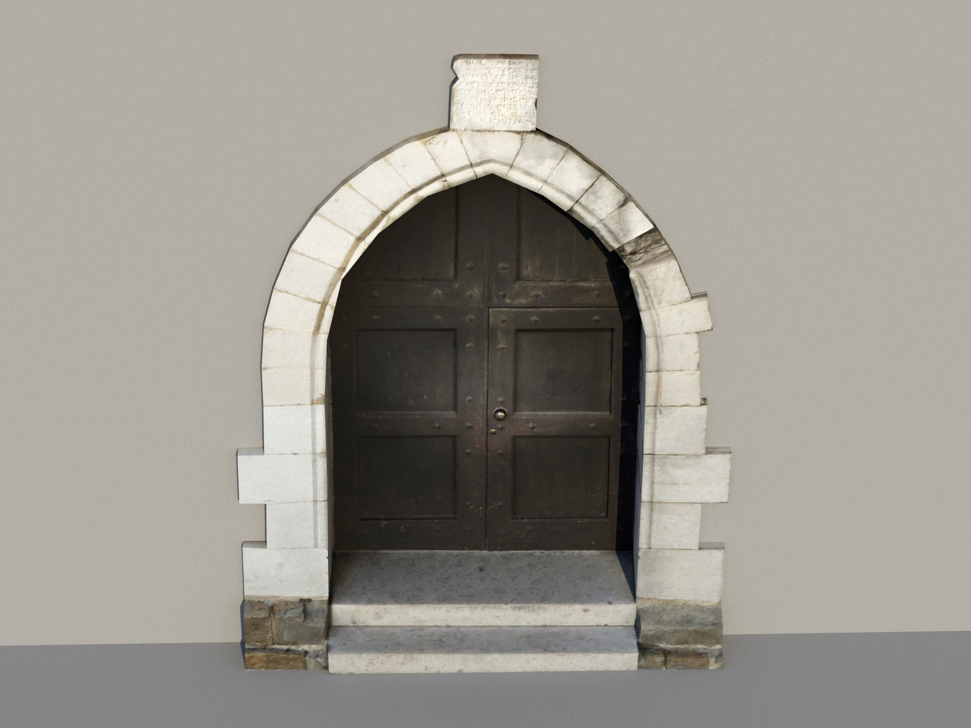 Ancient door Low-poly 3D model_6