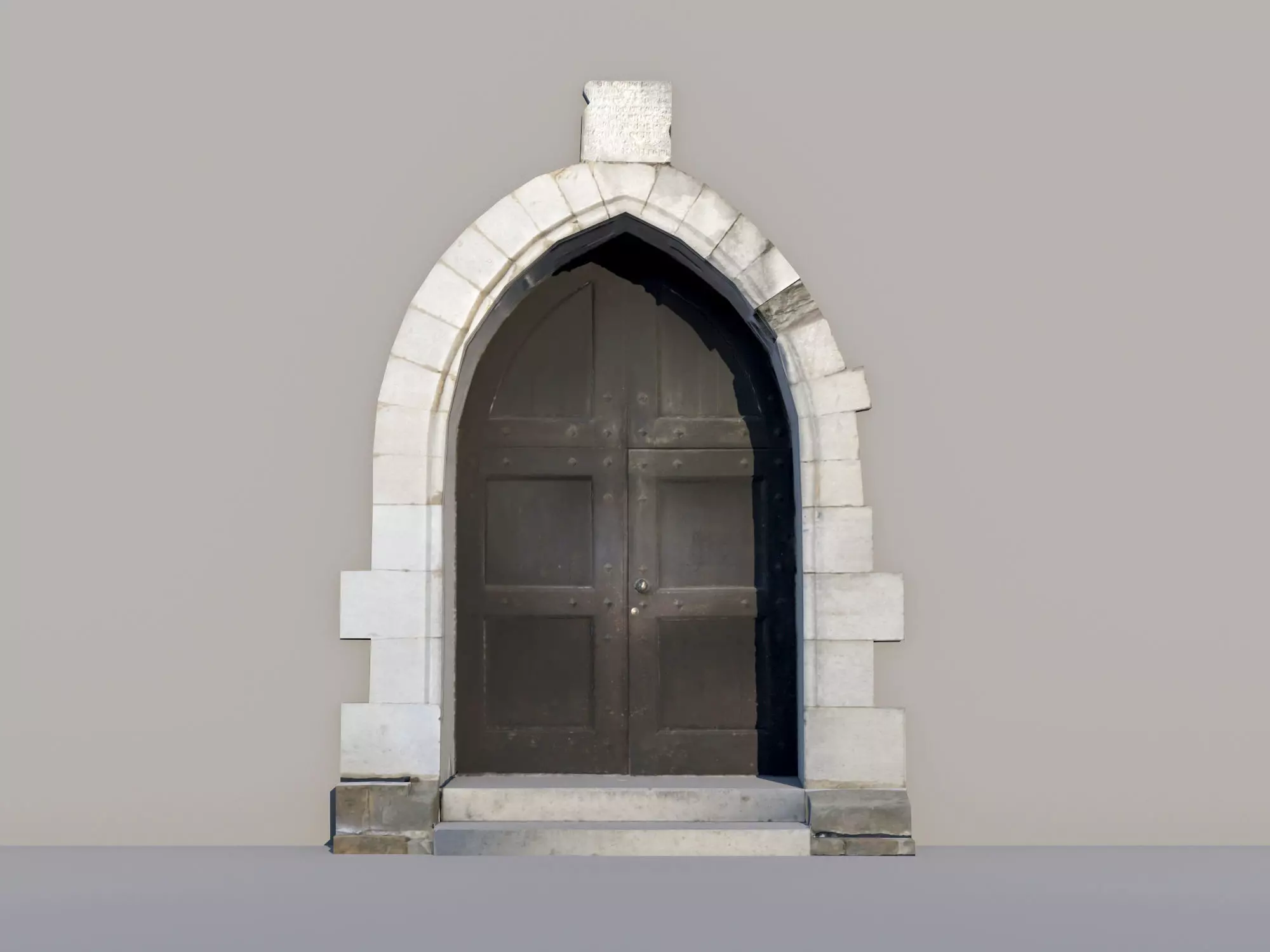 Ancient door Low-poly 3D model_0