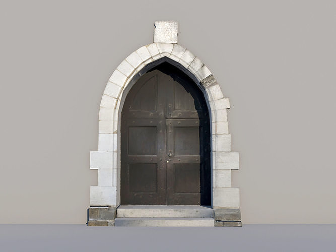 Ancient door Low-poly 3D model