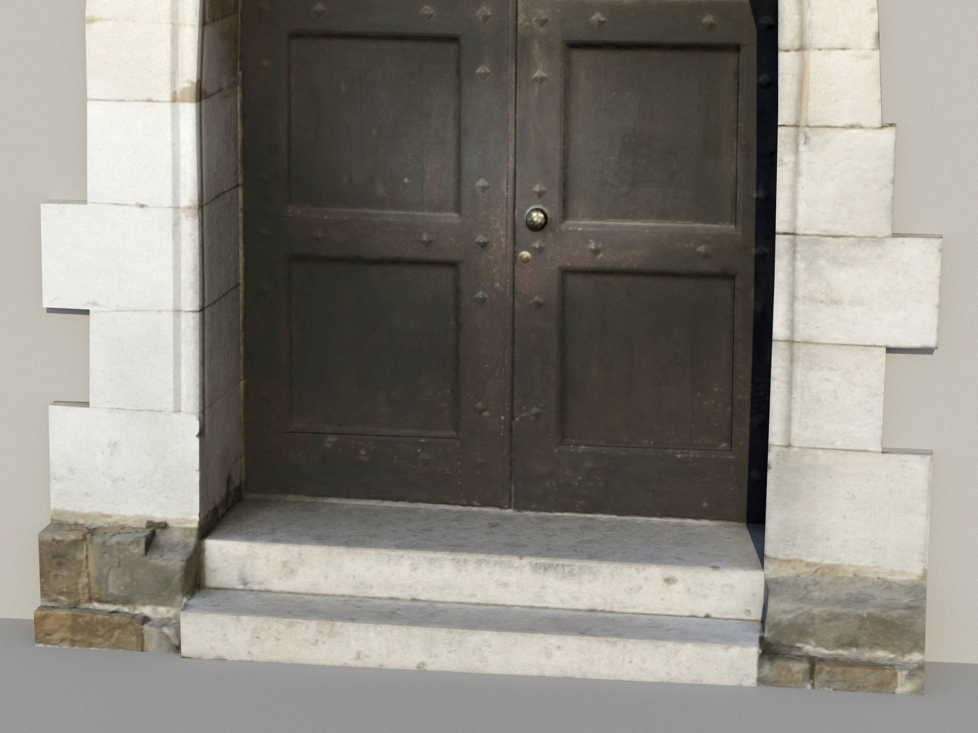 Ancient door Low-poly 3D model_8