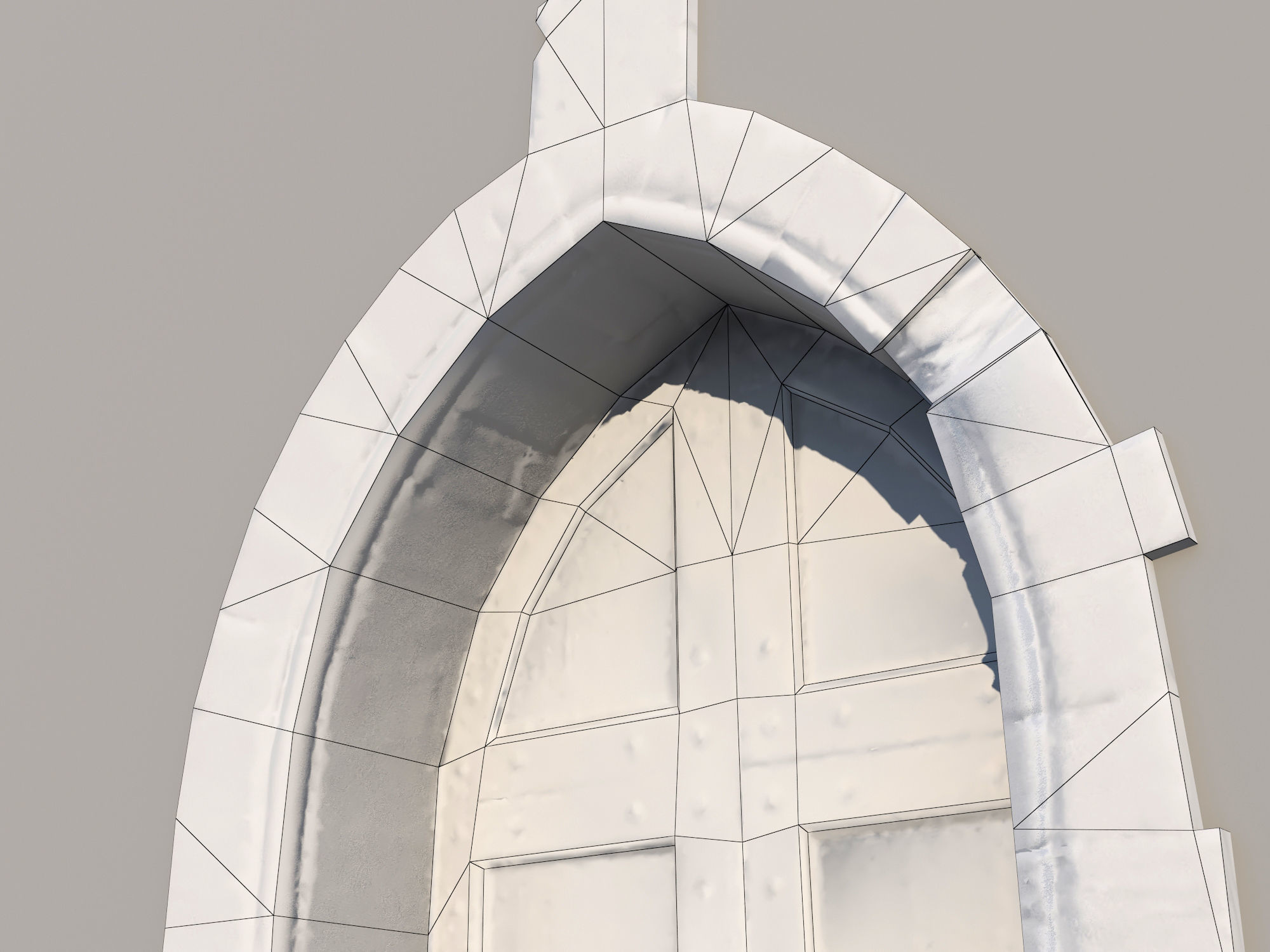 Ancient door Low-poly 3D model_14