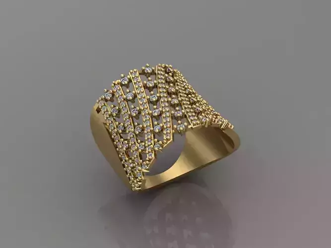 Women Ring With Stone 3DM Mix Print Model