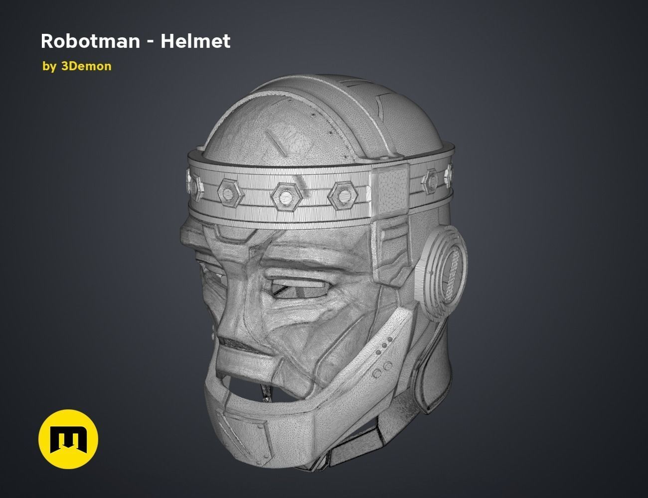 Robotman - Head 3D print model_9