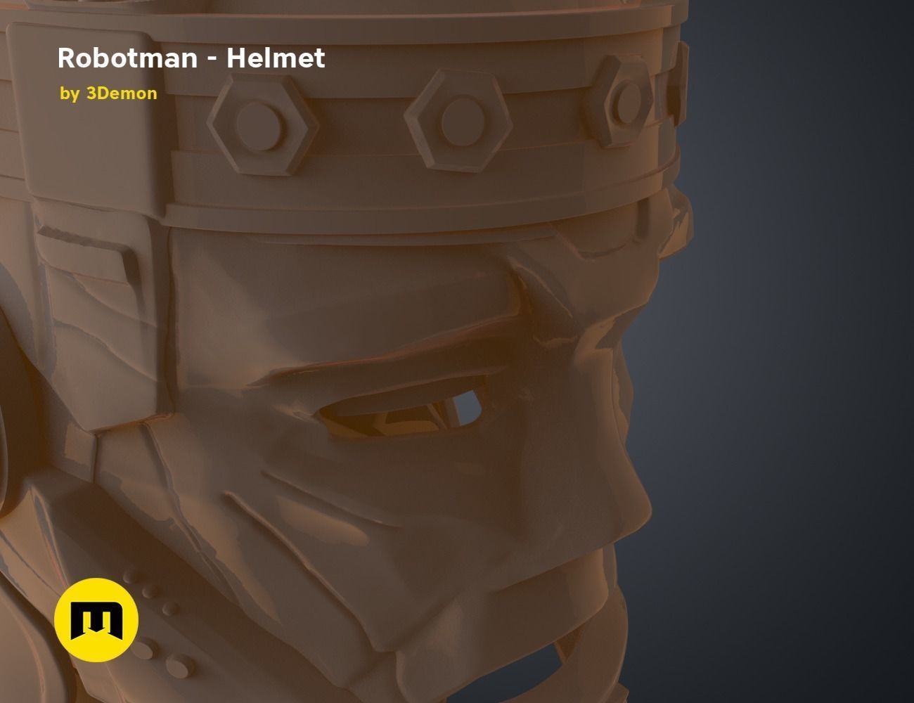 Robotman - Head 3D print model_16