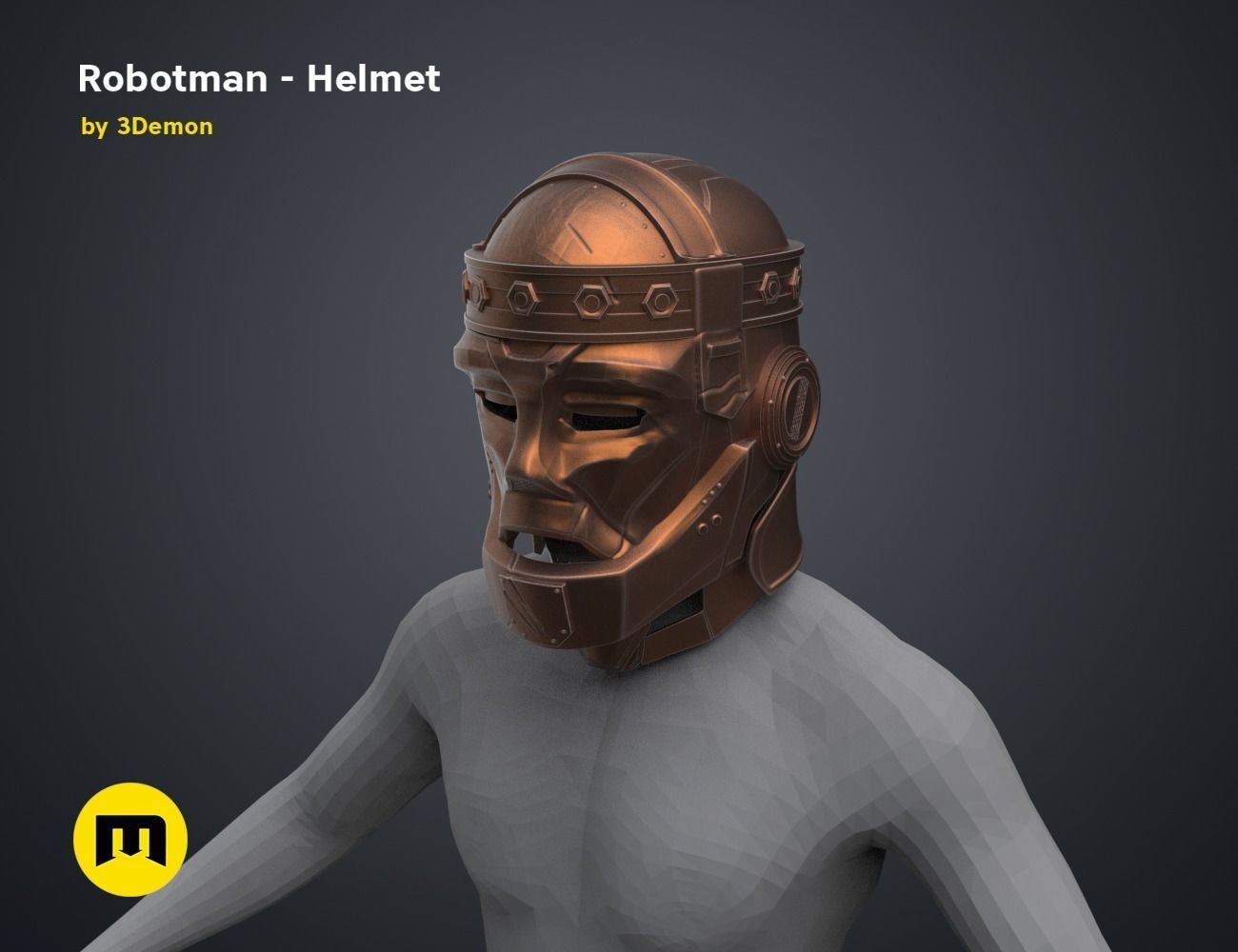 Robotman - Head 3D print model_18