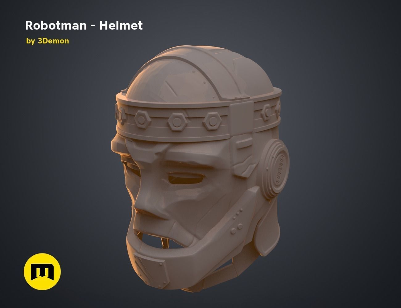 Robotman - Head 3D print model_8