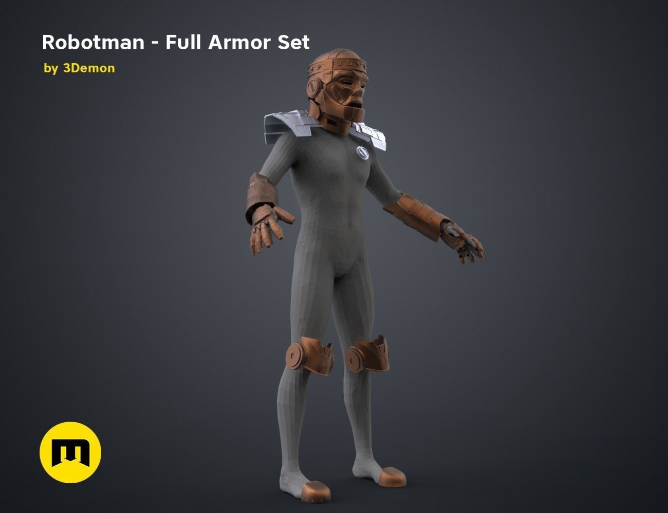 Robotman - Head 3D print model_2