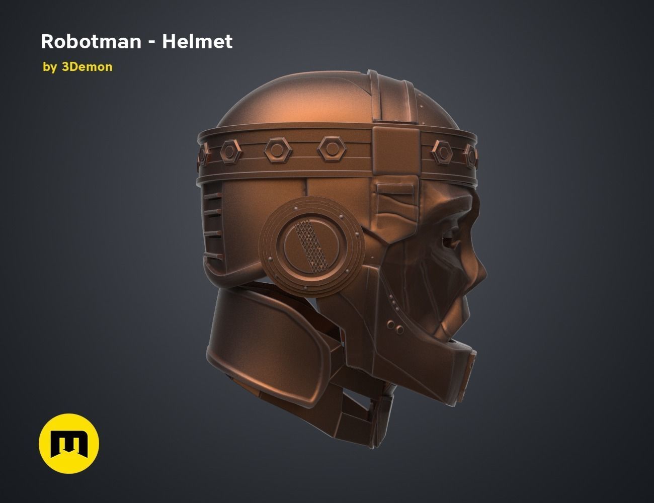 Robotman - Head 3D print model_6