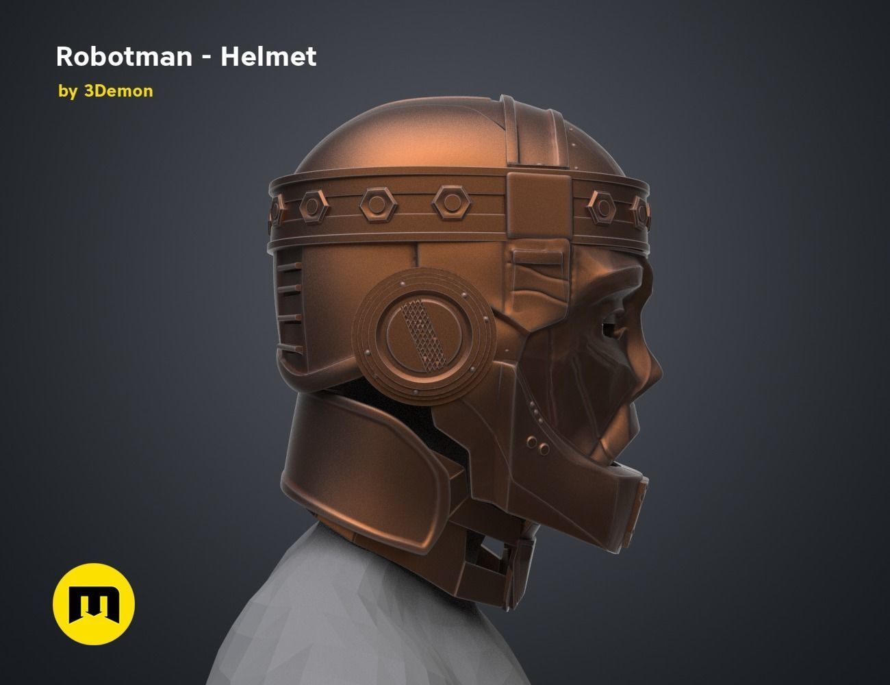 Robotman - Head 3D print model_5