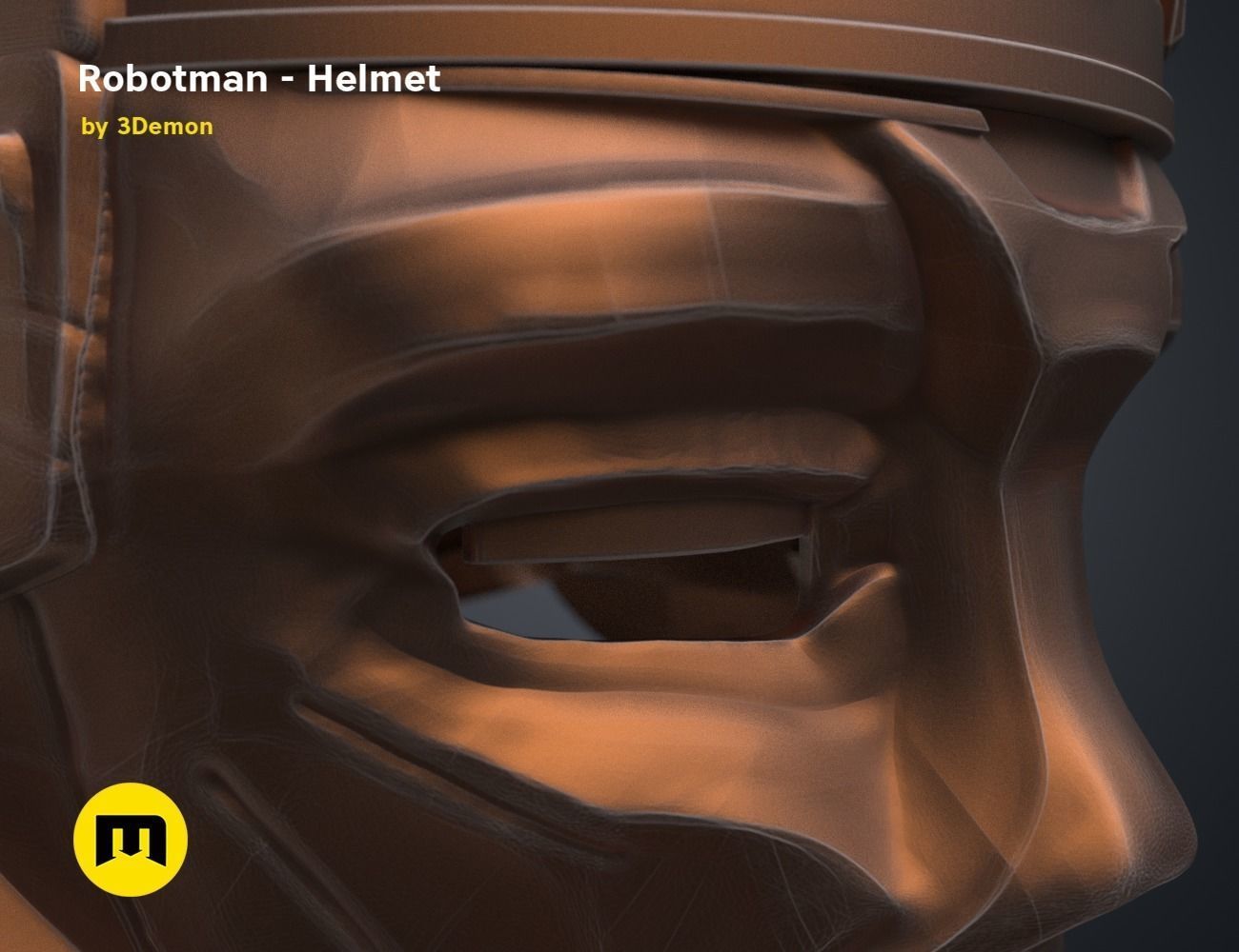 Robotman - Head 3D print model_4