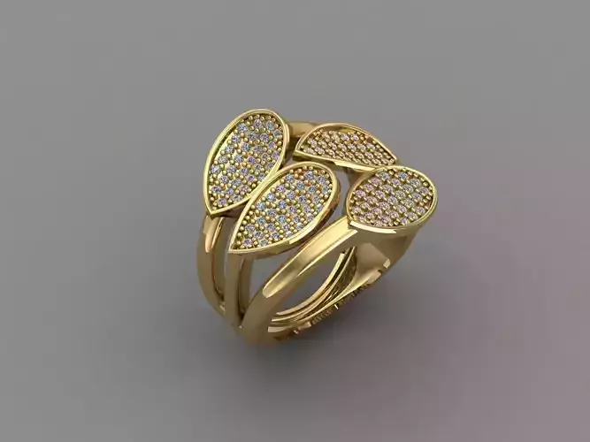 Women Ring With Stone 3DM Mix Print Model