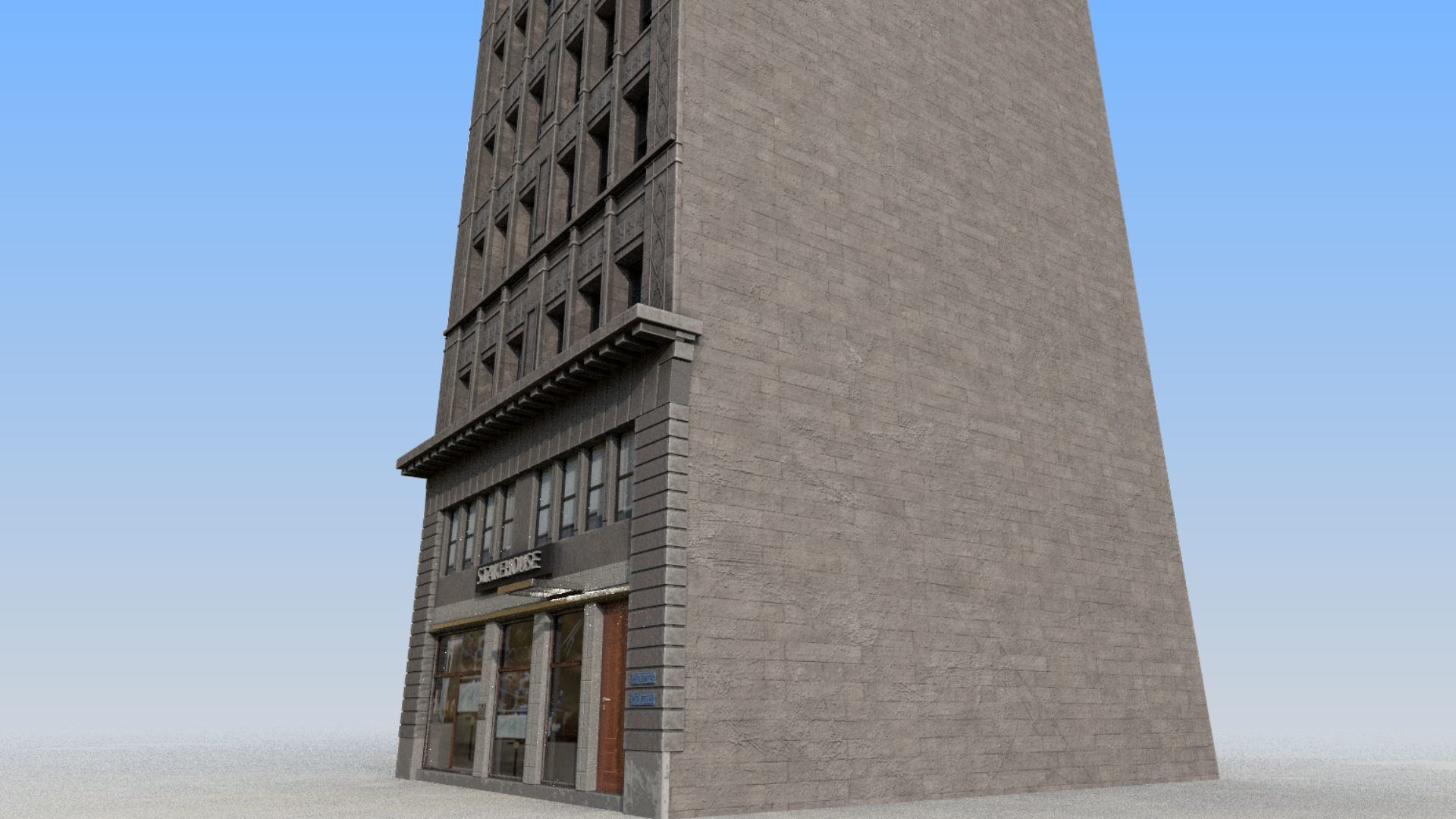 buiding tall building in sky 3D model_9