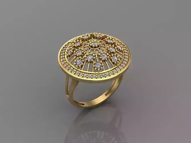 Women Ring With Stone 3DM Mix Print Model